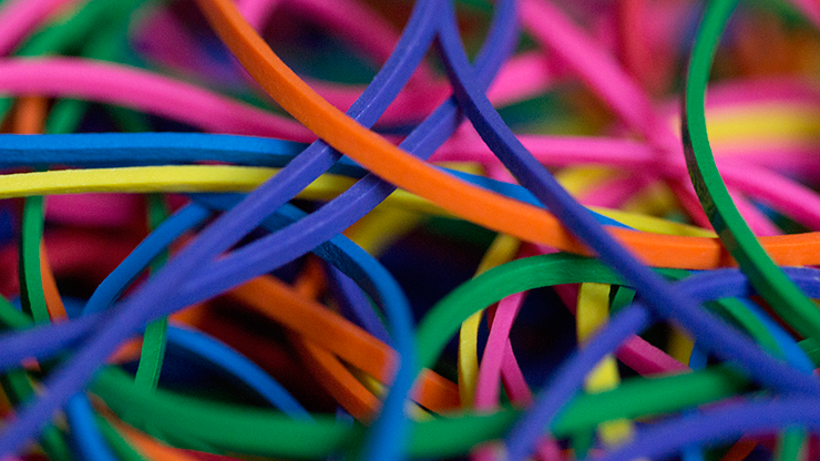 Joe Rindfleisch's Tamaño 19 Rainbow Rubber Bands (90 elásticos)