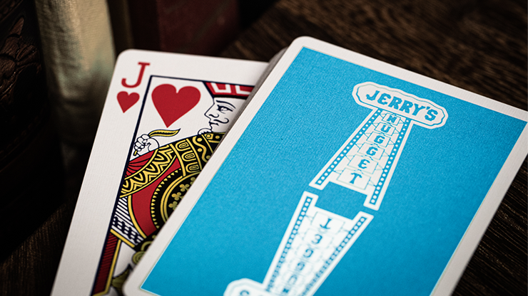 Jerry's Nugget (Icey Blue) - Marked Monotone Playing Cards