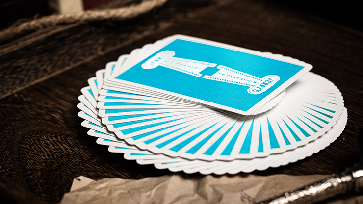 Jerry's Nugget (Icey Blue) - Marked Monotone Playing Cards