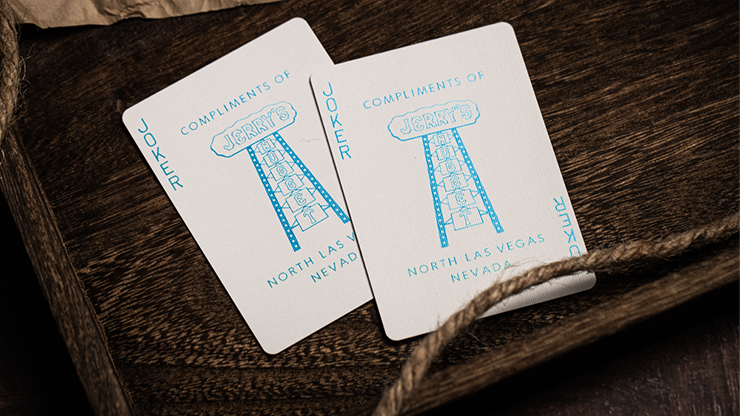 Jerry's Nugget (Icey Blue) - Marked Monotone Playing Cards